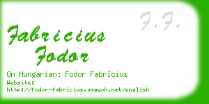 fabricius fodor business card